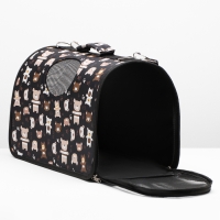 Сумка-переноска каркасная "Медвежонки", размер M, 40 х 21 х 27 см, чёрный Сумка-переноска каркасная "Медвежонки", размер M, 40 х 21 х 27 см, чёрный