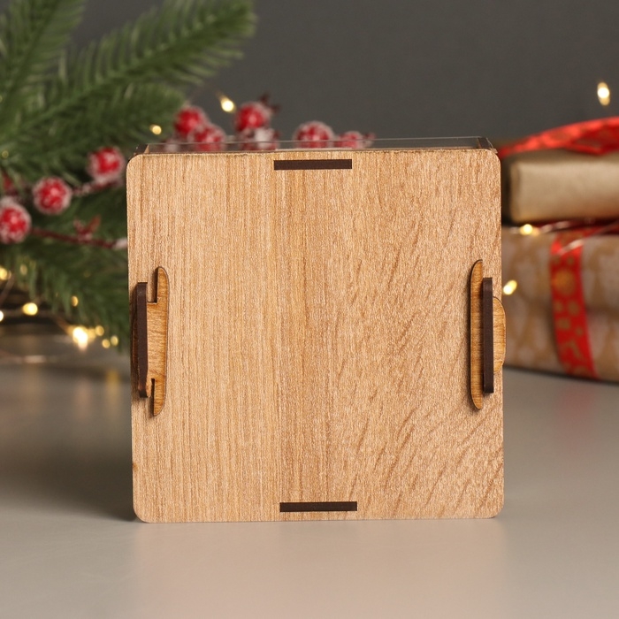 Новогодняя копилка с акрилом Новогодняя копилка с акрилом "Змея. Милашка" 12х12х4 см