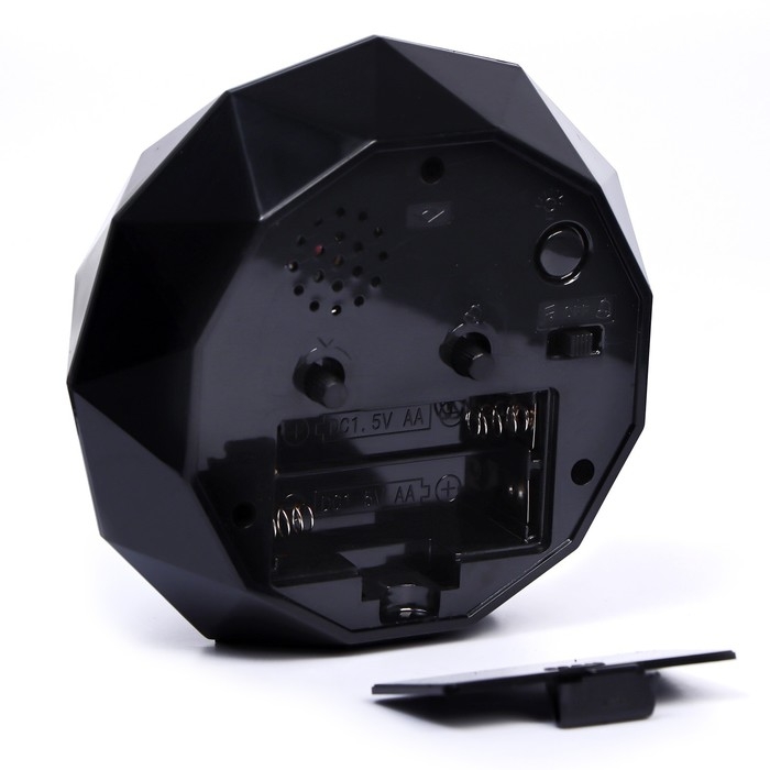 Часы настольные будильник с подсветкой, бесшумные, 2 мелодии, циферблат d-13 см