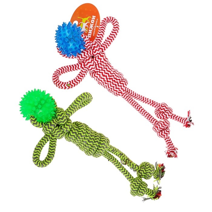 Игрушка канатная Игрушка канатная "Человечек" с мячиком, 75 г, до 24 см, микс цветов