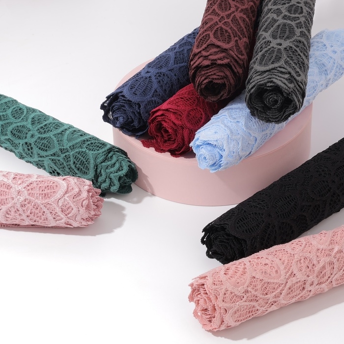 Кружевная эластичная ткань, 180 мм &times; 2,7 &plusmn; 0,5 м, цвет пудровый