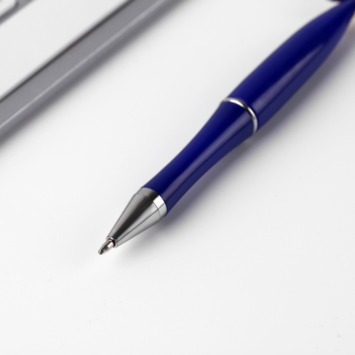 Ручка шариковая синяя паста &laquo;23/02&raquo;, пластик, со звездой на подложке-погон