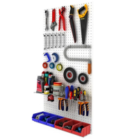 Настенная перфорированная панель односторонняя 60×0,6×180 см, шаг 2,5 см, цвет чёрный Настенная перфорированная панель односторонняя 60×0,6×180 см, шаг 2,5 см, цвет чёрный