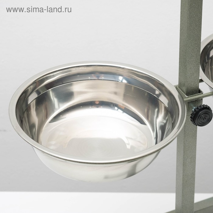 Подставка с мисками, 2 х 1,5 л, высота 50 см, разборная, зелёная Подставка с мисками, 2 х 1,5 л, высота 50 см, разборная, зелёная