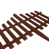 Ограждение декоративное, 30 &times; 300 см, 5 секций, пластик, коричневое, Greengo