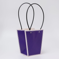 Сумка для цветов фиолетовая влагостойкая, 17x17-11.5x11.5-20 см 8