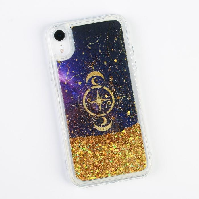Чехол на телефон iPhone XR с блёстками внутри Stars, 7,6 &times; 15,1 см