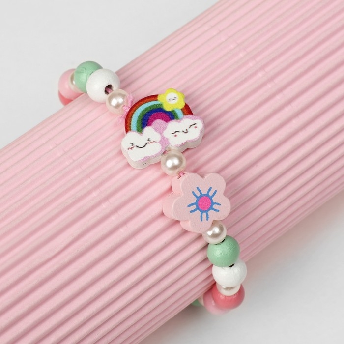 Браслет детский &laquo;Выбражулька&raquo; радуга и цветок, цветной