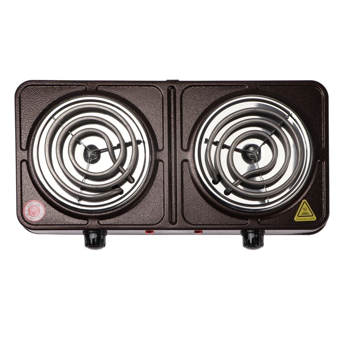 Плитка электрическая Плитка электрическая "Добрыня" DO-2207, 2000 Вт, 2 конфорки, коричневая