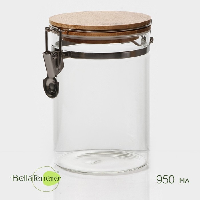 Банка стеклянная для сыпучих продуктов Magistro &laquo;Эко&raquo;, 950 мл, 10&times;15 см, с бугельным замком
