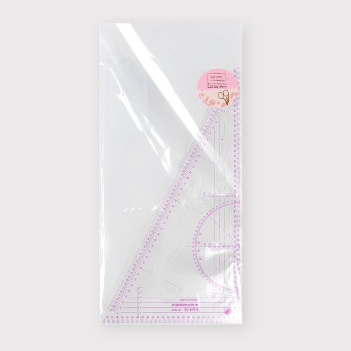 Лекало портновское метрическое &laquo;Треугольник&raquo;, 20,5 &times; 11 см, толщина 0,5 мм, цвет прозрачный