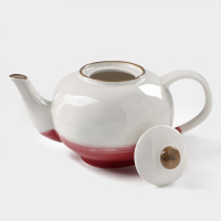 Чайник фарфоровый заварочный Доляна &laquo;Космос&raquo;, 600 мл, цвет красный