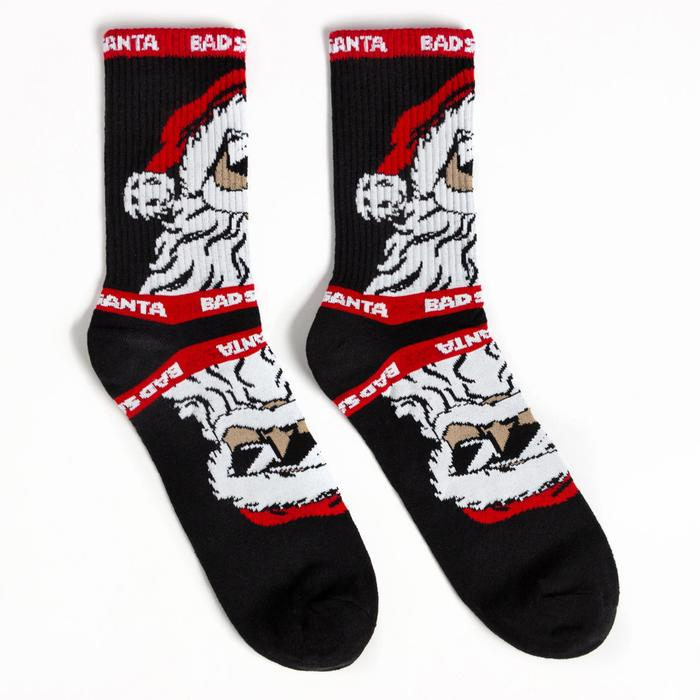 Новогодний подарочный набор термос и носки 3 пары KAFTAN Bad Santa, размер 41-44 (27-29 см)