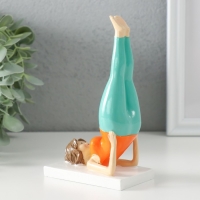 Сувенир полистоун "Пышечка - йога поза берёзка" оранжево-бирюзовая 9х5х14,5 см Сувенир полистоун "Пышечка - йога поза берёзка" оранжево-бирюзовая 9х5х14,5 см