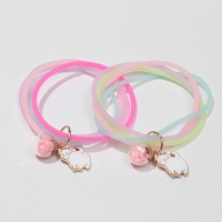 Силиконовый браслет &laquo;Светоотражающий&raquo; котик, 4 нити, цвет МИКС, 6 см