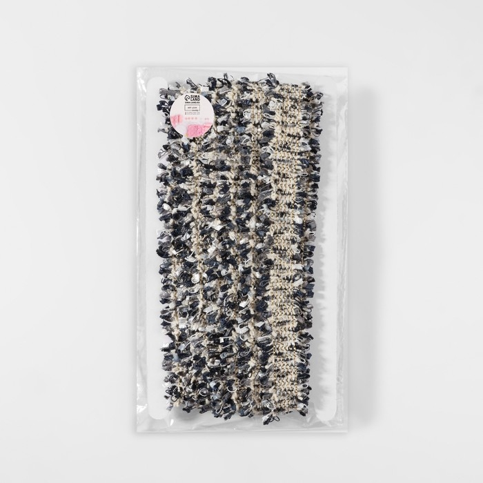 Тесьма декоративная &laquo;Твидовая&raquo;, двусторонняя, 30 мм, 5 &plusmn; 0,5 м, цвет синий