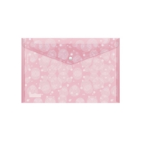Папка-конверт на кнопке А4, 180 мкм, ErichKrause, Pastel Dots, глянцевая, полупрозрачная, с рисунком, МИКС