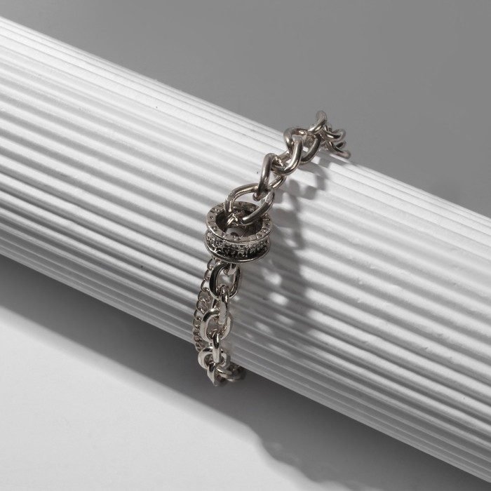 Браслет металл &laquo;Колесо&raquo; цепь, цвет чернёное серебро, L=16 см