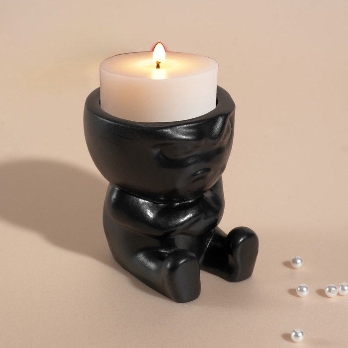 Подсвечник Подсвечник "Мистер Зло" 7х6 см черный