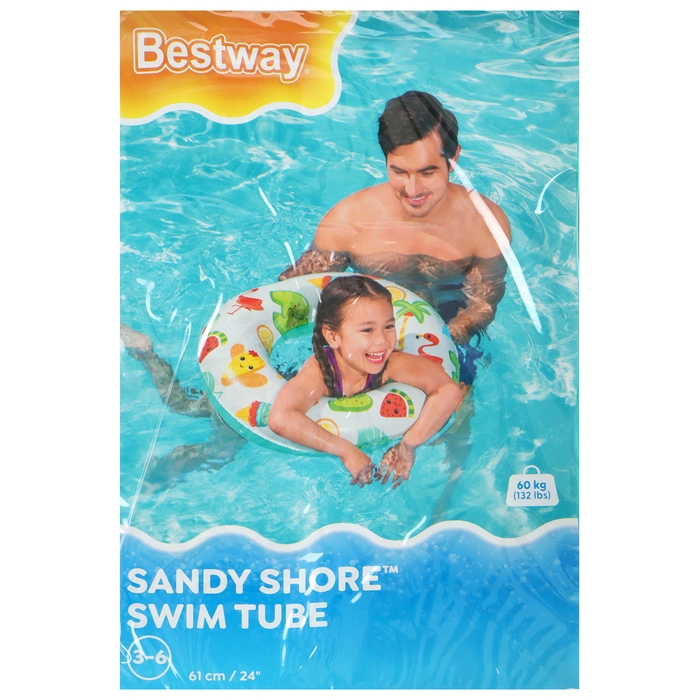 Круг надувной для плавания &laquo;Тропики&raquo;, d=61 см, от 3-6 лет, цвет МИКС, 36014 Bestway