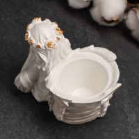 Подсвечник "Молящийся ангел" 10,5х7,5х9см, перламутровый Подсвечник "Молящийся ангел" 10,5х7,5х9см, перламутровый