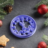 Форма для печенья &laquo;Куранты&raquo;, вырубка, штамп, 9.5&times;9.5 см, цвет сиреневый