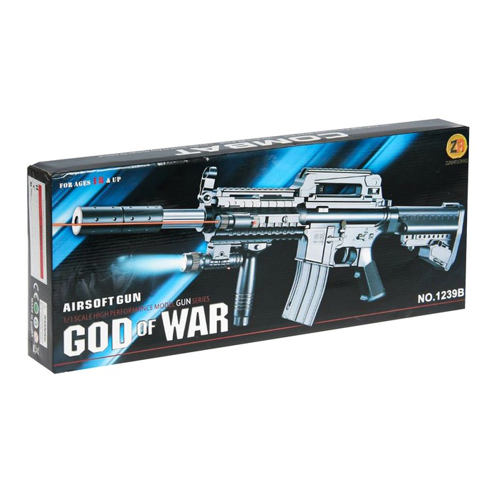 Детское оружие Автомат пневматический «М4А4», с лазером и фонариком Детское оружие Автомат пневматический «М4А4», с лазером и фонариком