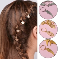 Пирсинг для волос &laquo;Листочки&raquo;, 3,9 &times; 1,4 см, 10 шт, цвет золотистый