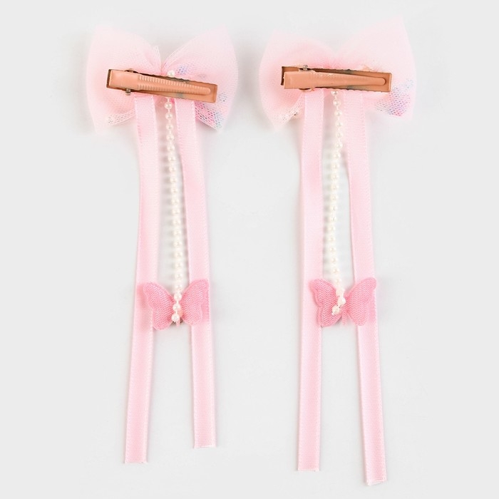 Заколки для волос с бантиком &laquo;Для милой леди&raquo;,2 шт., 4 х 15 см