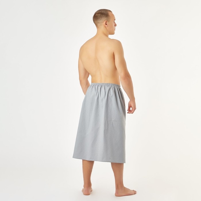 Полотенце вафельное для бани &laquo;Экономь и Я&raquo; (мужской килт), 75х144см, цвет серый