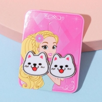 Серьги детские &laquo;Выбражулька&raquo; собачки, цвет белый в серебре