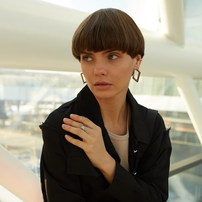 Серьги &laquo;Геометрия&raquo; обливион, крупные, цвет серебро