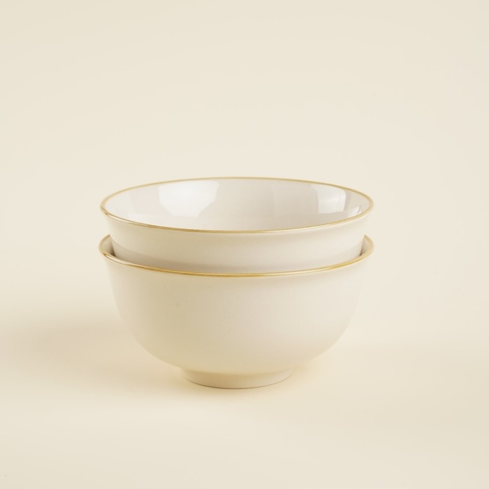 Набор салатников фарфоровых SL Home &laquo;Леггеро&raquo;, 750 мл, d=15 см, цвет бежевый