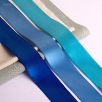 Набор атласных лент, 3 шт, размер 1 ленты: 40 мм &times; 23 &plusmn; 1 м, цвет синий спектр