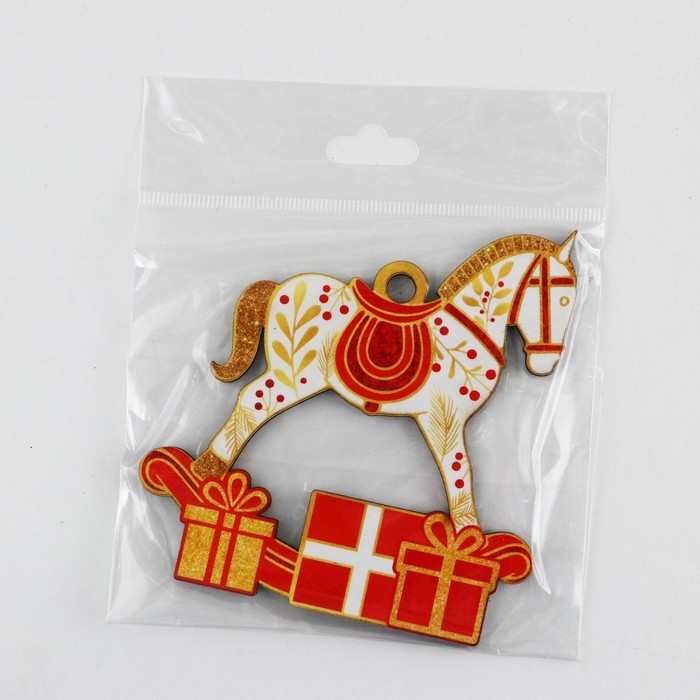 Ёлочная игрушка новогодняя &laquo;Конь&raquo;, на Новый год, 8,8 х 9,2 см