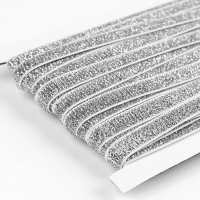 Резинка с глиттером, 10 мм, 10 &plusmn; 1 м, цвет белый/серебряный