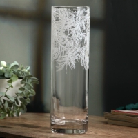 Ваза для цветов, новогодняя &laquo;Новый год: Ель&raquo; стеклянная, прозрачная, 26,3 см