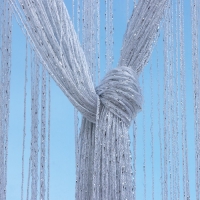 Штора - занавеска декоративная, нитяная, с люрексом, 300&times;300 см, цвет белый