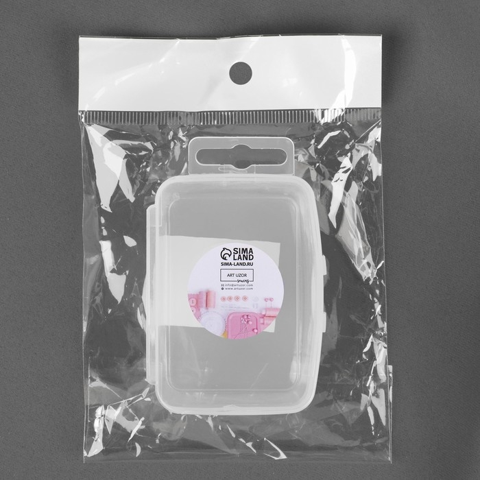 Контейнер для хранения мелочей, с подвесом, 7,5 &times; 5,3 &times; 3 см, цвет прозрачный