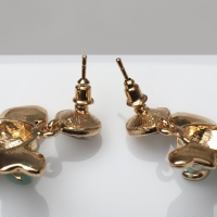 Серьги эмаль «Слоники» с сердечками, цветные в серебре Серьги эмаль «Слоники» с сердечками, цветные в серебре