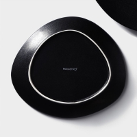 Набор тарелок фарфоровых Magistro Carbon, 21&times;18,5см, цвет чёрный