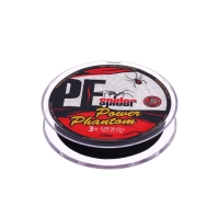 Шнур Power Phantom 8x, PE Spider, 135 м, темно-серый № 3, диаметр 0.28 мм, тест 25.4 кг Шнур Power Phantom 8x, PE Spider, 135 м, темно-серый № 3, диаметр 0.28 мм, тест 25.4 кг