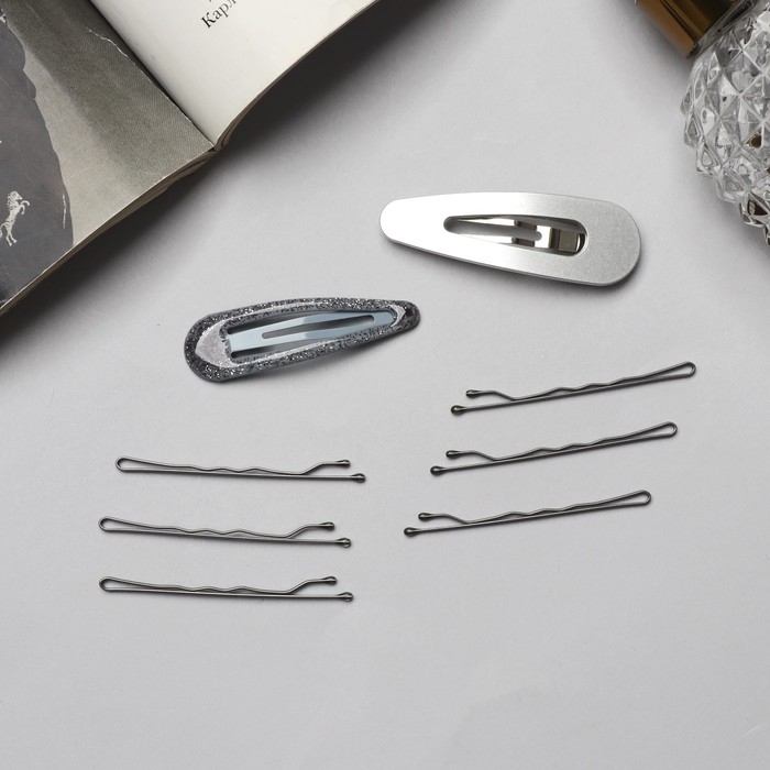 Невидимка для волос &laquo;Адель&raquo; (набор 10 шт) 5 см, серебро