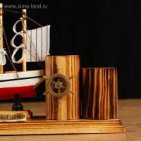 Корабль сувенирный на подставке, с двумя карандашницами 22*7*15см Корабль сувенирный на подставке, с двумя карандашницами 22*7*15см