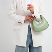 Сумка женская багет на молнии, цвет зелёный