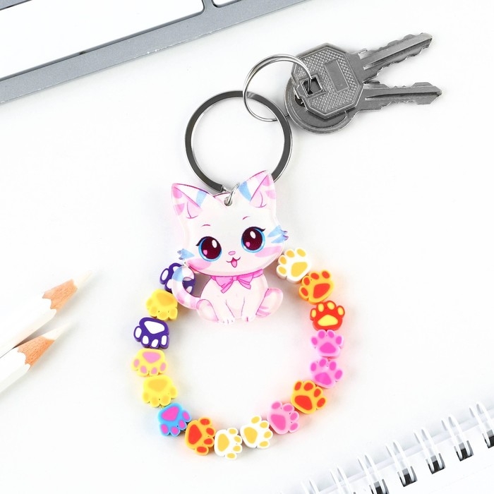 Брелок для ключей детский «Котик», 3,5 х 10 см Брелок для ключей детский «Котик», 3,5 х 10 см