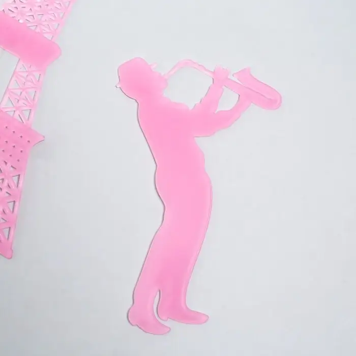 Наклейка фосфорная "Эйфелева башня и саксофонист" с клеев.подуш. набор 2 шт МИКС 29,5х25 см   788219