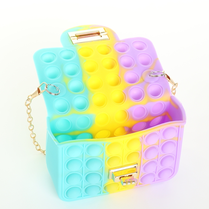 Сумка детская для девочки на замке «Выбражулька», pop it, цвет сиреневый/жёлтый/бирюзовый Сумка детская для девочки на замке «Выбражулька», pop it, цвет сиреневый/жёлтый/бирюзовый