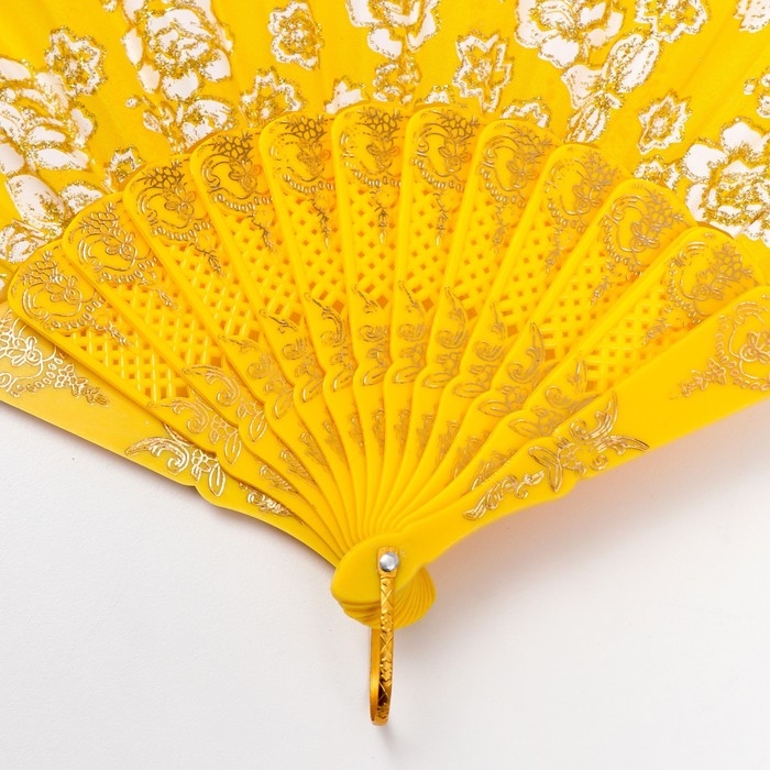 Веер пластик "Цветочная полоса" МИКС 23 см