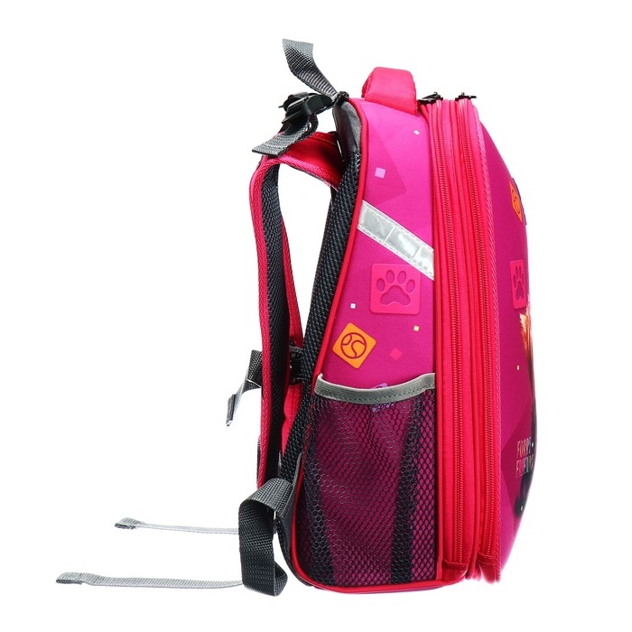 Рюкзак каркасный школьный 38 х 30 х 16 см, эргономичная спинка, Stavia "Йорки", розовый